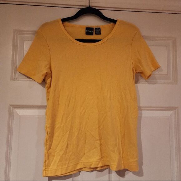 Erika yellow short sleeve top M - Picture 1 of 3